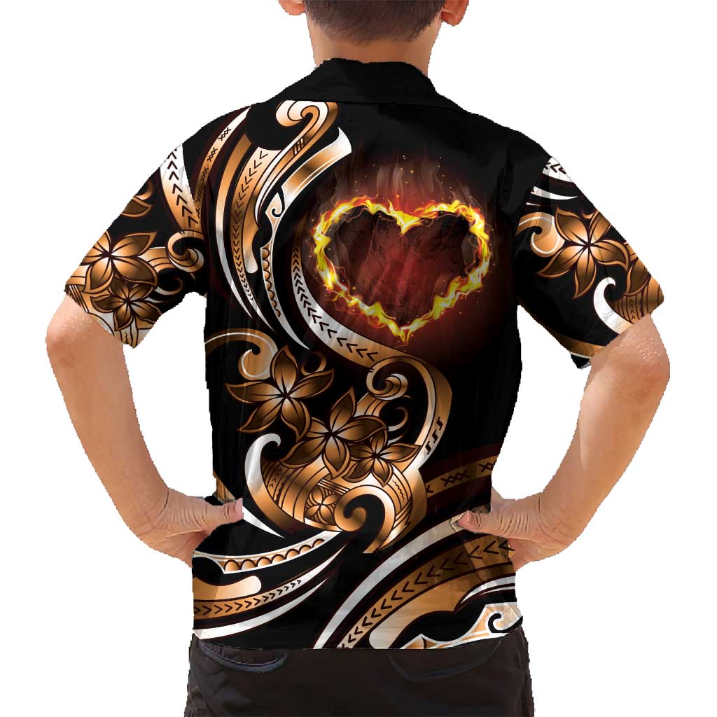Personalised Polynesian Fiery Heart Family Matching Puletasi and Hawaiian Shirt Passionate Love LT01 - Polynesian Pride