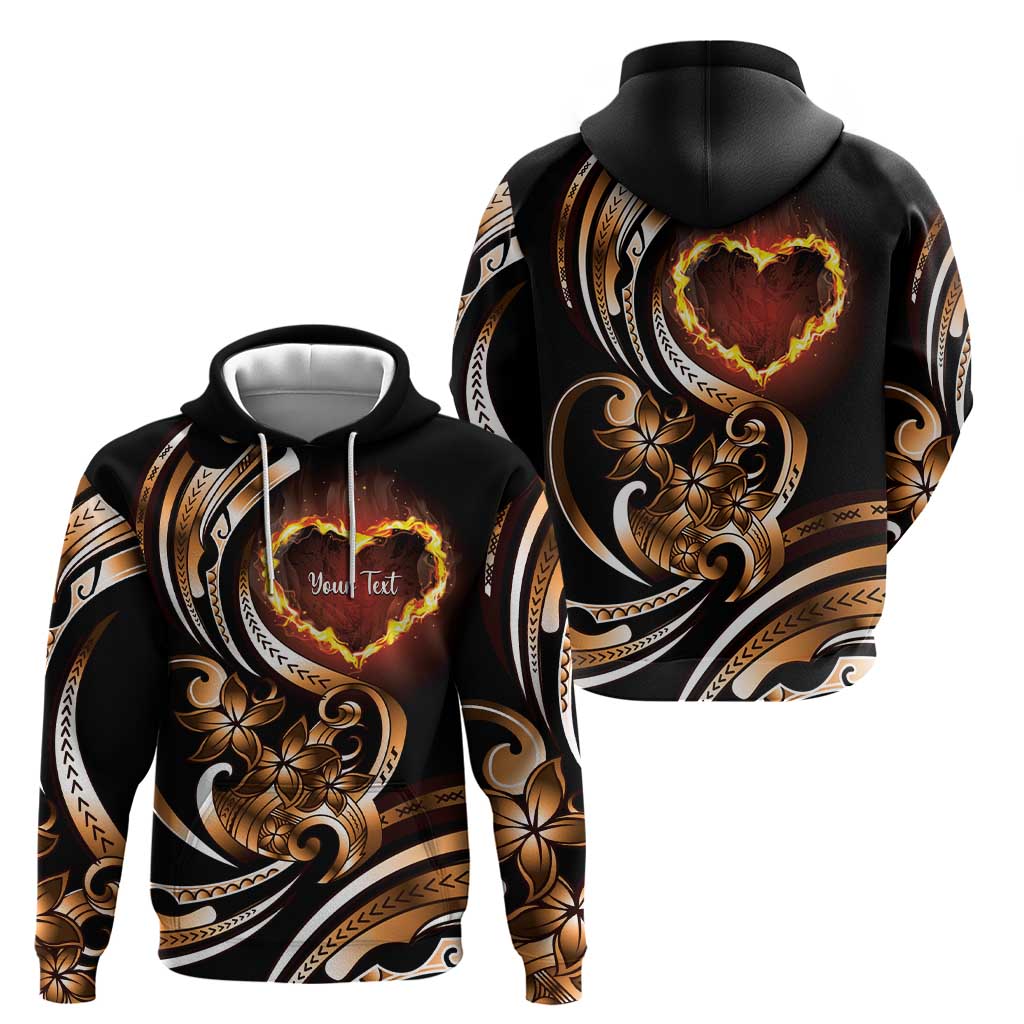 Personalised Polynesian Fiery Heart Hoodie Passionate Love LT01 - Polynesian Pride