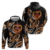 Personalised Polynesian Fiery Heart Hoodie Passionate Love LT01 - Polynesian Pride