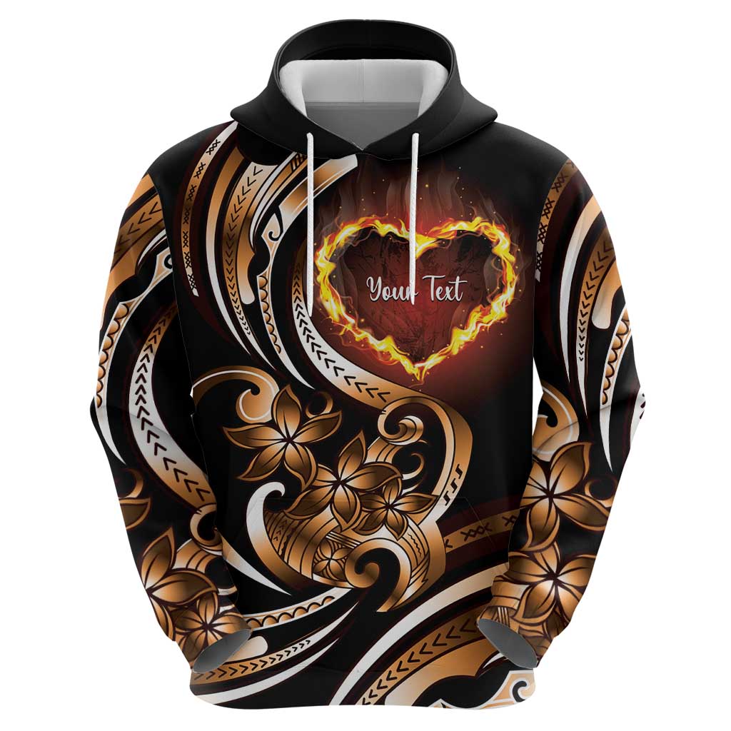 Personalised Polynesian Fiery Heart Hoodie Passionate Love LT01 - Polynesian Pride