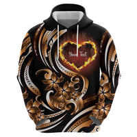 Personalised Polynesian Fiery Heart Hoodie Passionate Love LT01 - Polynesian Pride