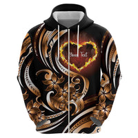 Personalised Polynesian Fiery Heart Hoodie Passionate Love LT01 - Polynesian Pride