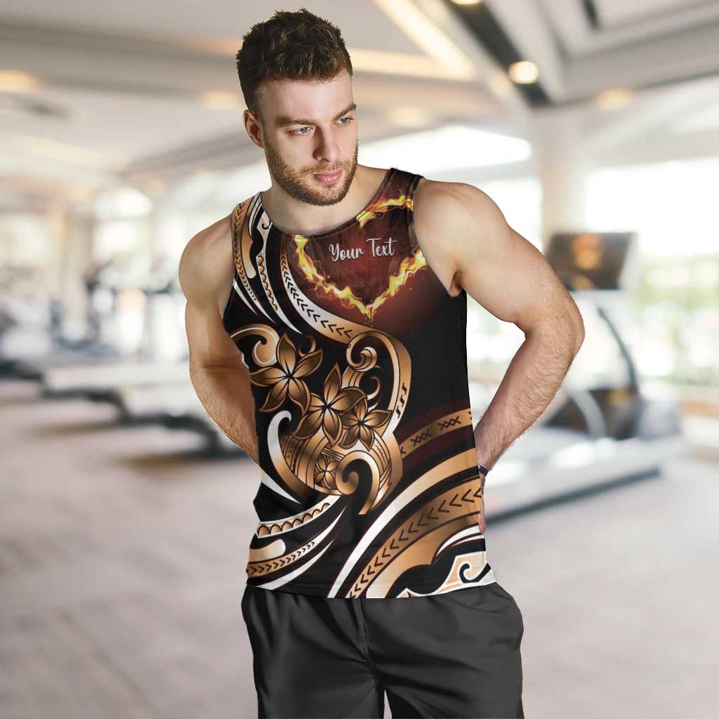 Personalised Polynesian Fiery Heart Men Tank Top Passionate Love LT01 Black - Polynesian Pride