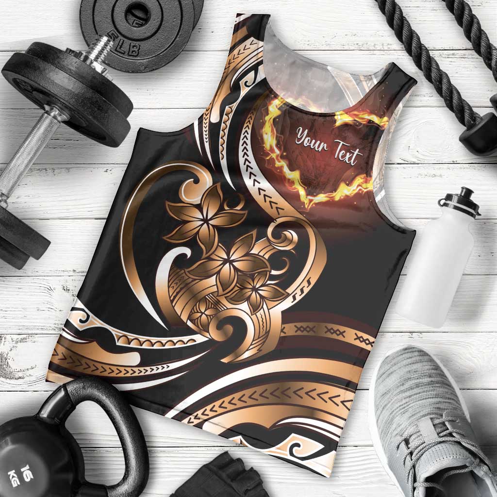 Personalised Polynesian Fiery Heart Men Tank Top Passionate Love
