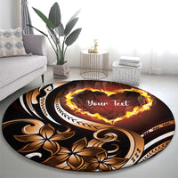 Personalised Polynesian Fiery Heart Round Carpet Passionate Love LT01 - Polynesian Pride