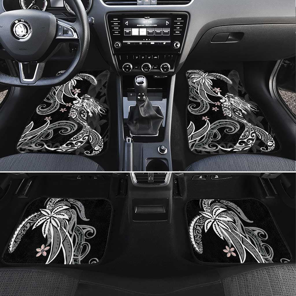 Polynesian Mermaid Plumeria Tribal Tattoo Car Mats LT01 Set 4pcs Black - Polynesian Pride