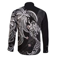 Polynesian Mermaid Plumeria Tribal Tattoo Family Matching Long Sleeve Bodycon Dress and Hawaiian Shirt LT01 - Polynesian Pride