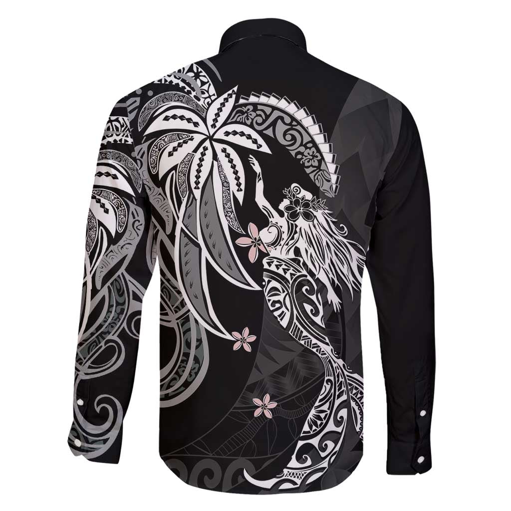 Polynesian Mermaid Plumeria Tribal Tattoo Family Matching Off Shoulder Maxi Dress and Hawaiian Shirt LT01 - Polynesian Pride