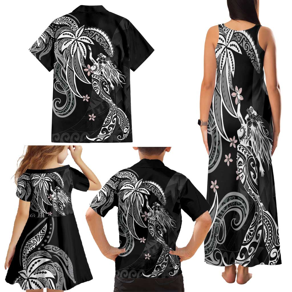Polynesian Mermaid Plumeria Tribal Tattoo Family Matching Tank Maxi Dress and Hawaiian Shirt LT01 - Polynesian Pride