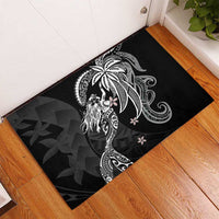 Polynesian Mermaid Plumeria Tribal Tattoo Rubber Doormat