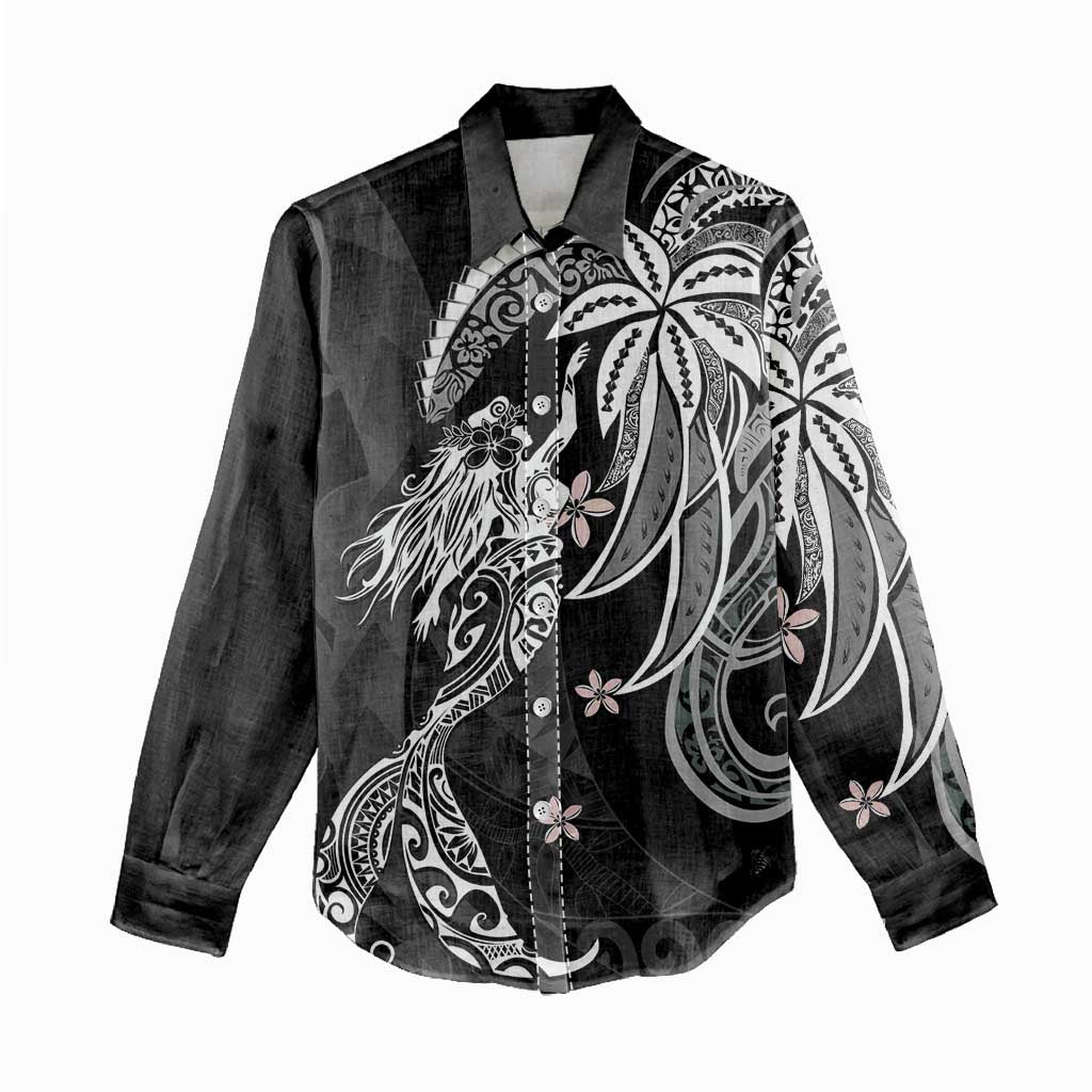 Polynesian Mermaid Plumeria Tribal Tattoo Women Casual Shirt LT01 - Polynesian Pride