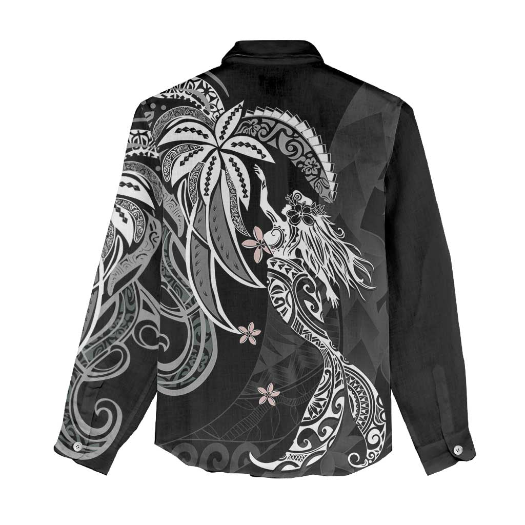 Polynesian Mermaid Plumeria Tribal Tattoo Women Casual Shirt LT01 - Polynesian Pride