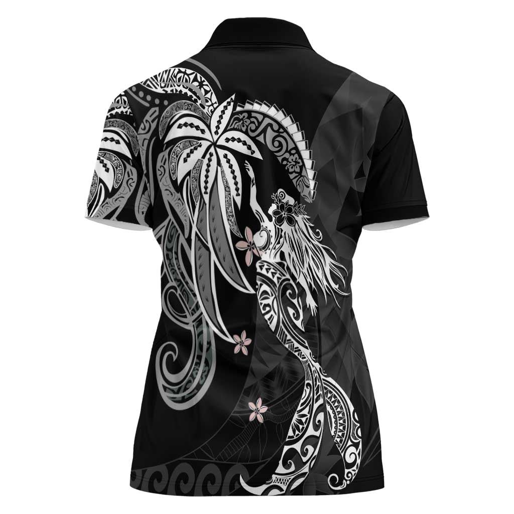 Polynesian Mermaid Plumeria Tribal Tattoo Women Polo Shirt LT01 - Polynesian Pride