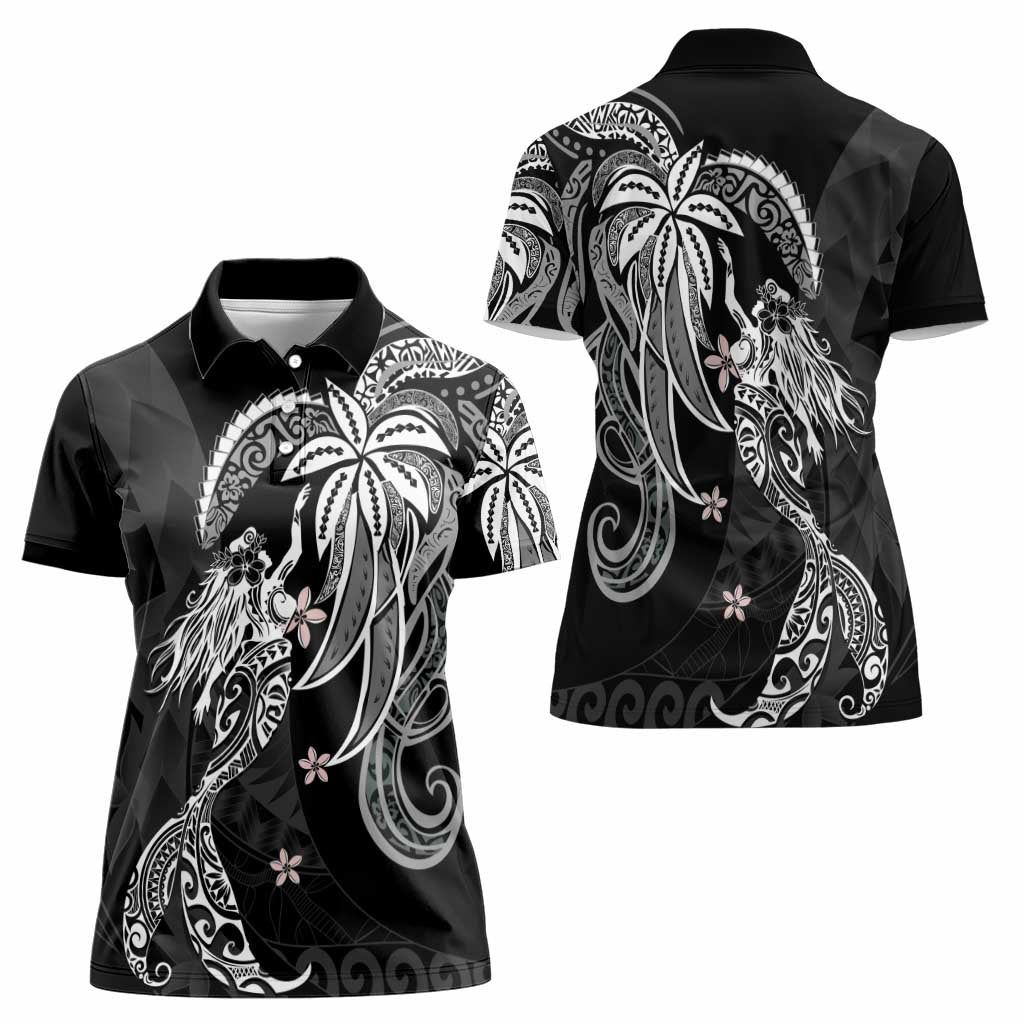 Polynesian Mermaid Plumeria Tribal Tattoo Women Polo Shirt LT01 - Polynesian Pride