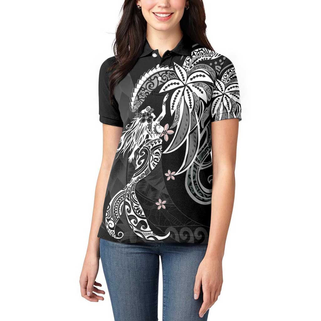 Polynesian Mermaid Plumeria Tribal Tattoo Women Polo Shirt LT01 - Polynesian Pride