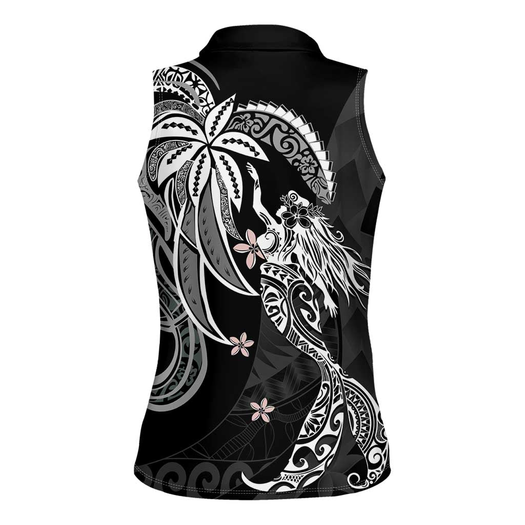 Polynesian Mermaid Plumeria Tribal Tattoo Women Sleeveless Polo Shirt LT01 - Polynesian Pride