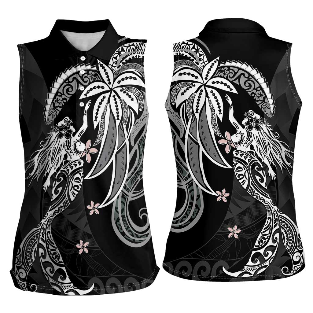 Polynesian Mermaid Plumeria Tribal Tattoo Women Sleeveless Polo Shirt LT01 - Polynesian Pride