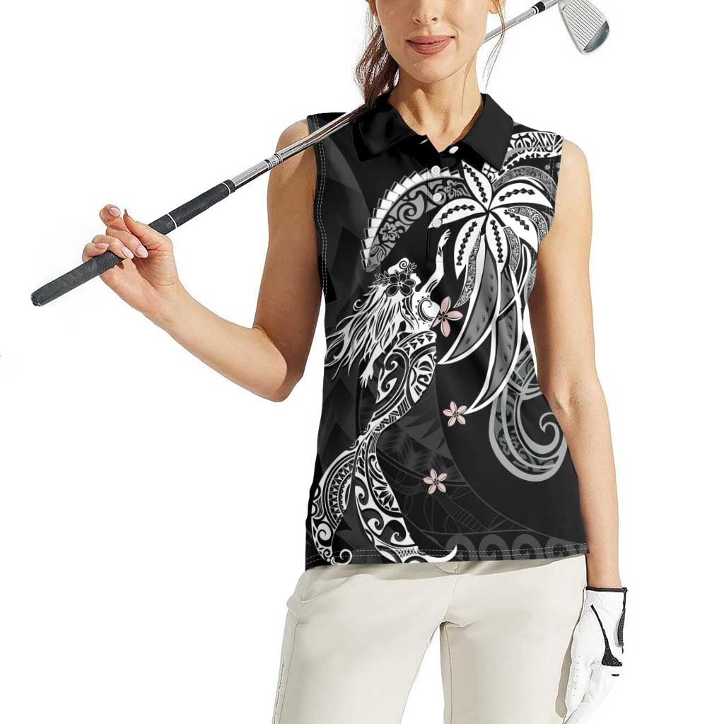 Polynesian Mermaid Plumeria Tribal Tattoo Women Sleeveless Polo Shirt LT01 - Polynesian Pride