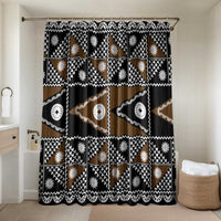 Fiji Brown Masi Pattern Bathroom Set Fijian Tapa
