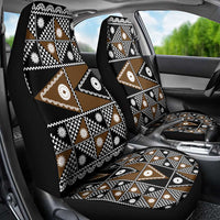 Fiji Brown Masi Pattern Car Seat Cover Fijian Tapa