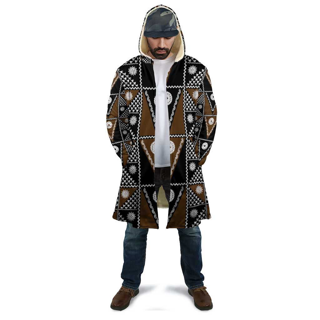 Fiji Brown Masi Pattern Cloak Fijian Tapa