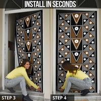Fiji Brown Masi Pattern Door Cover Fijian Tapa