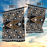 Fiji Brown Masi Pattern Garden Flag Fijian Tapa