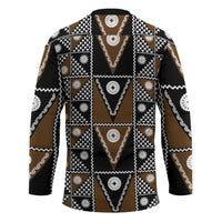 Fiji Brown Masi Pattern Hockey Jersey Fijian Tapa