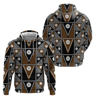 Fiji Brown Masi Pattern Hoodie Fijian Tapa