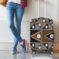 Fiji Brown Masi Pattern Luggage Cover Fijian Tapa LT01 - Polynesian Pride