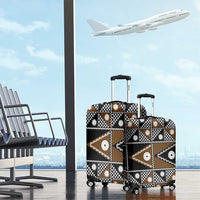 Fiji Brown Masi Pattern Luggage Cover Fijian Tapa LT01 - Polynesian Pride