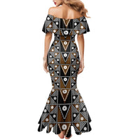 Fiji Brown Masi Pattern Mermaid Dress Fijian Tapa LT01 - Polynesian Pride