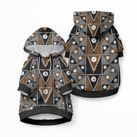 Fiji Brown Masi Pattern Pet Hoodie Fijian Tapa