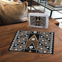 Fiji Brown Masi Pattern Puzzle Fijian Tapa