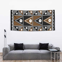 Fiji Brown Masi Pattern Tapestry Fijian Tapa