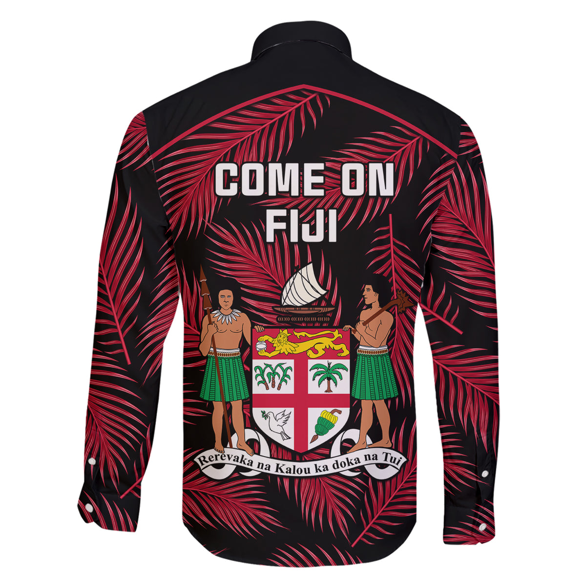 Fiji Rugby Family Matching Short Sleeve Bodycon Dress and Hawaiian Shirt Flying Fijians Red Palm Tree Version LT01 - Polynesian Pride