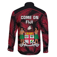 Fiji Rugby Family Matching Tank Maxi Dress and Hawaiian Shirt Flying Fijians Red Palm Tree Version LT01 - Polynesian Pride