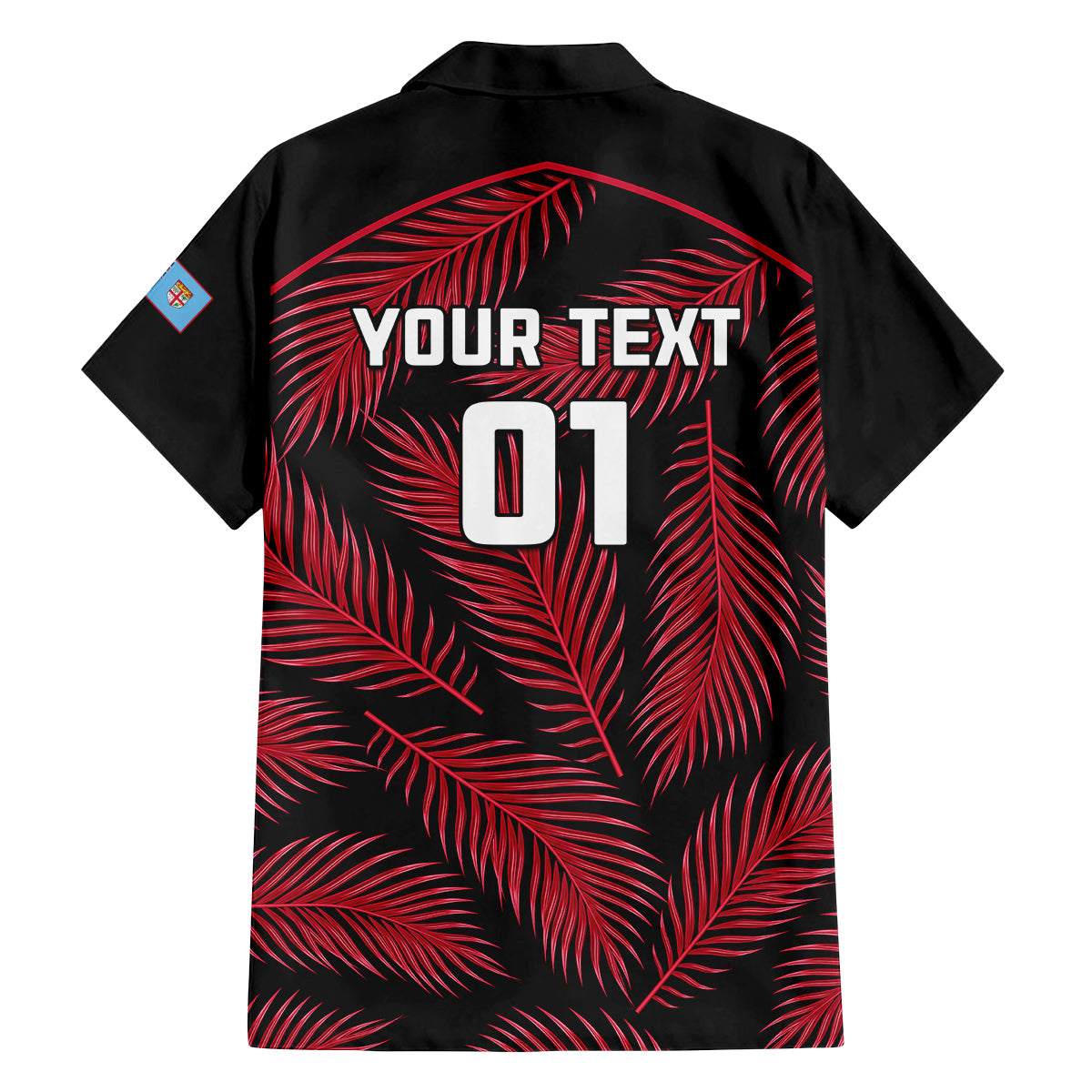 Custom Fiji Rugby Family Matching Long Sleeve Bodycon Dress and Hawaiian Shirt Flying Fijians Red Palm Tree Version LT01 - Polynesian Pride