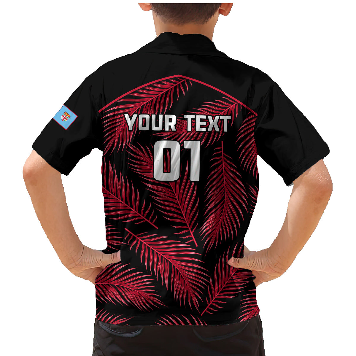 Custom Fiji Rugby Family Matching Mermaid Dress and Hawaiian Shirt Flying Fijians Red Palm Tree Version LT01 - Polynesian Pride