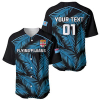 Custom Fiji Rugby Baseball Jersey Flying Fijians Blue Palm Tree Version LT01 - Polynesian Pride