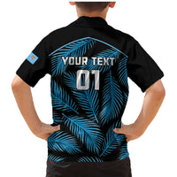 Custom Fiji Rugby Family Matching Mermaid Dress and Hawaiian Shirt Flying Fijians Blue Palm Tree Version LT01 - Polynesian Pride