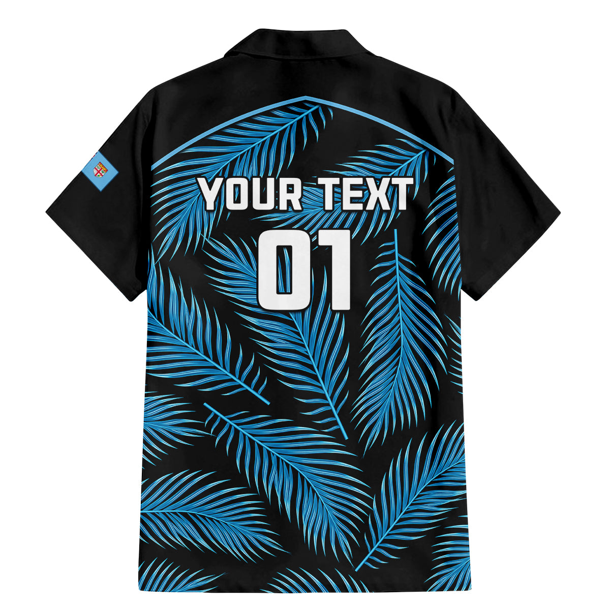 Custom Fiji Rugby Family Matching Mermaid Dress and Hawaiian Shirt Flying Fijians Blue Palm Tree Version LT01 - Polynesian Pride