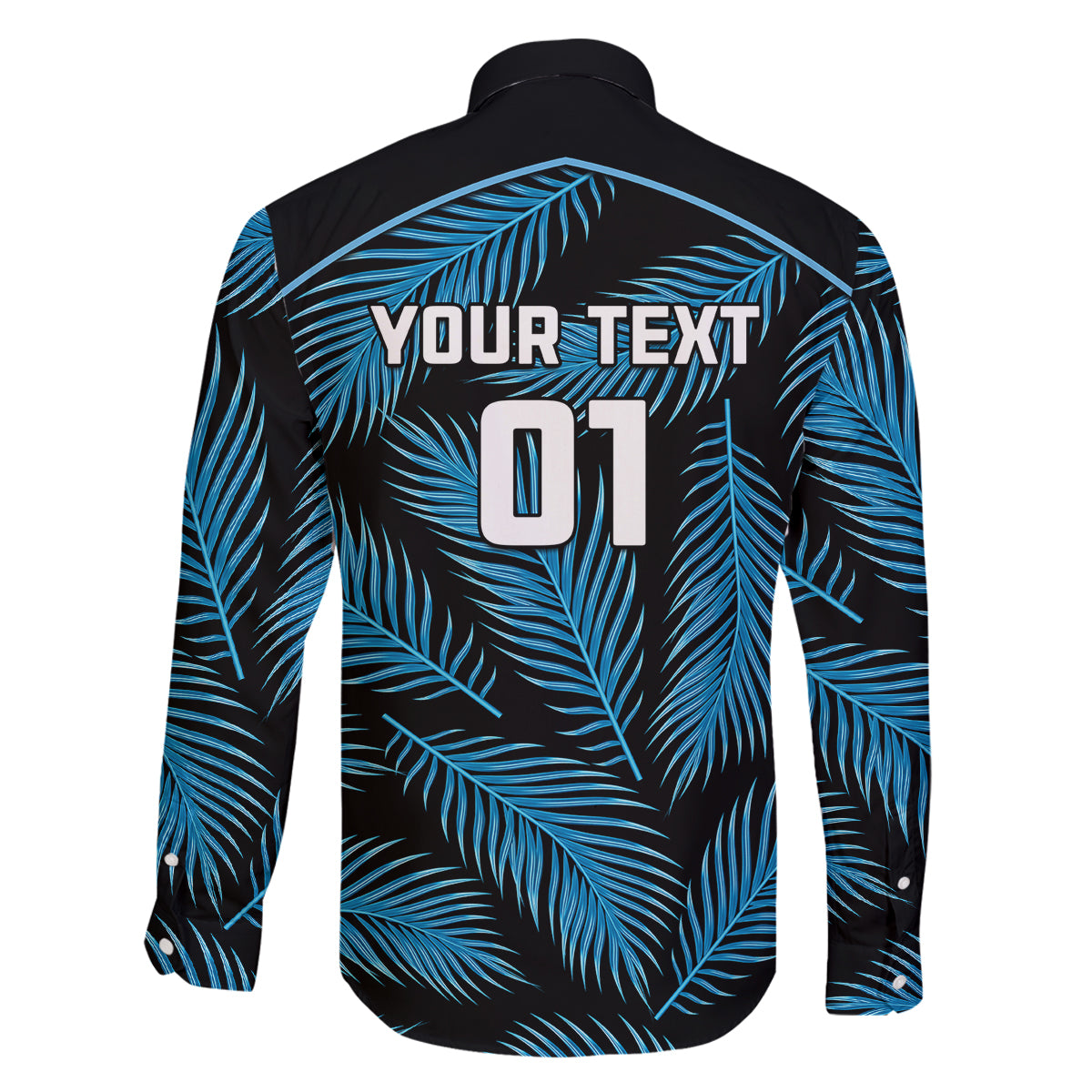Custom Fiji Rugby Family Matching Mermaid Dress and Hawaiian Shirt Flying Fijians Blue Palm Tree Version LT01 - Polynesian Pride