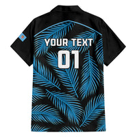 Custom Fiji Rugby Family Matching Summer Maxi Dress and Hawaiian Shirt Flying Fijians Blue Palm Tree Version LT01 - Polynesian Pride