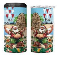 Hawaii Christmas Santa Claus 4 in 1 Can Cooler Tumbler Mele Kalikimaka Tropical Beach LT01 One Size: 16 oz Art - Polynesian Pride