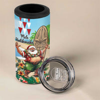 Hawaii Christmas Santa Claus 4 in 1 Can Cooler Tumbler Mele Kalikimaka Tropical Beach LT01 - Polynesian Pride