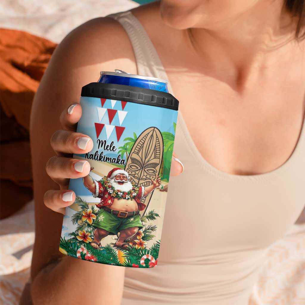 Hawaii Christmas Santa Claus 4 in 1 Can Cooler Tumbler Mele Kalikimaka Tropical Beach LT01 - Polynesian Pride