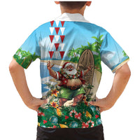 Hawaii Christmas Santa Claus Family Matching Mermaid Dress and Hawaiian Shirt Mele Kalikimaka Tropical Beach LT01 - Polynesian Pride