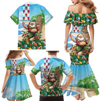 Hawaii Christmas Santa Claus Family Matching Mermaid Dress and Hawaiian Shirt Mele Kalikimaka Tropical Beach LT01 - Polynesian Pride