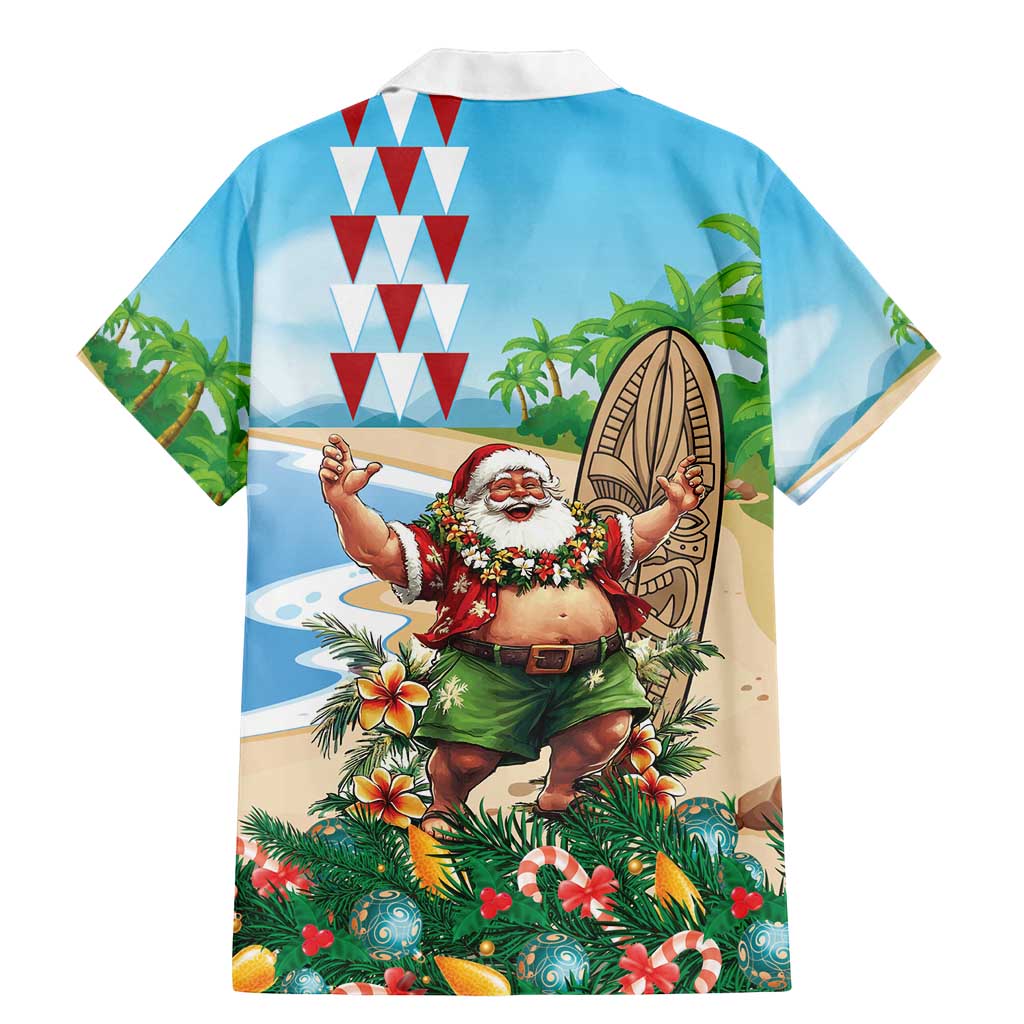 Hawaii Christmas Santa Claus Family Matching Mermaid Dress and Hawaiian Shirt Mele Kalikimaka Tropical Beach LT01 - Polynesian Pride